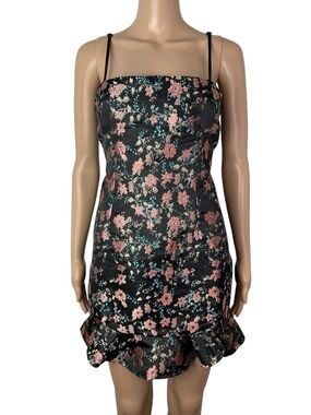 New Superdown Macey Ruffle Floral Jacquard Sleeveless Mini Party Dress